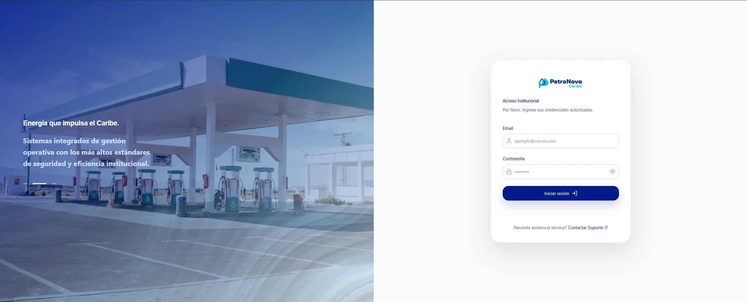 Vista previa del tutorial del sistema Petro Nova Caribe